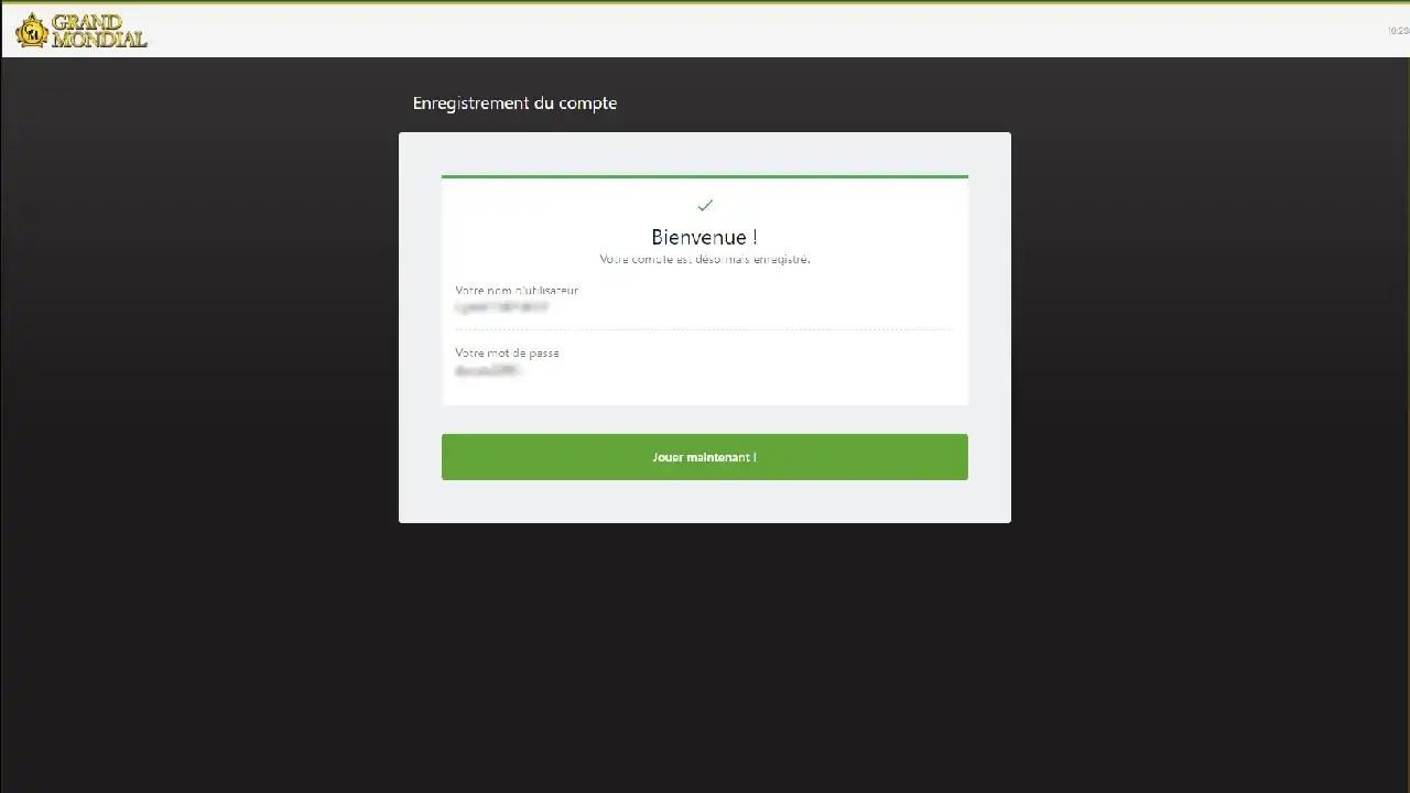 Étape 4 : Notez vos informations de connexion